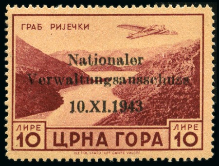 Stamp of Germany » German WWII Occupation Issues » Montenegro 1943 10L brown-carmine, mint o.g, very fine, very