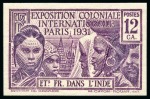Stamp of Colonies françaises » Inde 1931 Expo coloniale, série de 4 valeur non dentelé