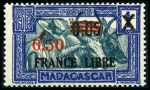 Stamp of Colonies françaises » Madagascar (Poste française) 1931 Yv. 241A, variété bleu clair et vert clair av