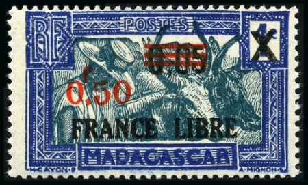 Stamp of Colonies françaises » Madagascar (Poste française) 1931 Yv. 241A, variété bleu clair et vert clair av