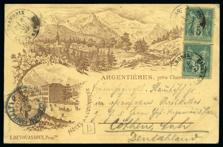 Stamp of France 1892 Superbe carte postale illustrée Hotel de la C