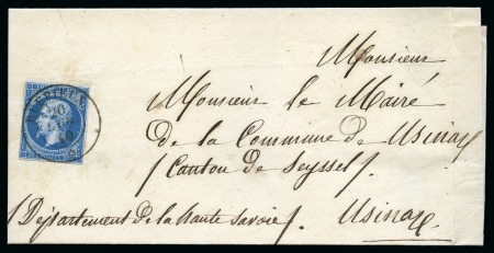 Stamp of Auction catalogues RUFFIEUX Rare càd sarde Ruffieux 20.07.1860 sur 20