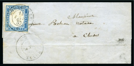 Stamp of Auction catalogues BONNE Càd sarde Bonneville 11.02.1857 sur 20c sard