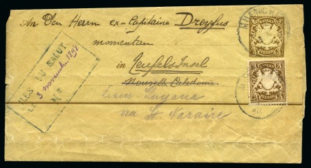 Stamp of Colonies françaises » Guyane française 1898 Entier bande-journal de Bavière 3pf + timbre