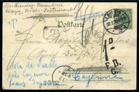 Stamp of Colonies françaises » Guyane française 1898-99, Lot de 5 cartes adressées au Capitaine Dr