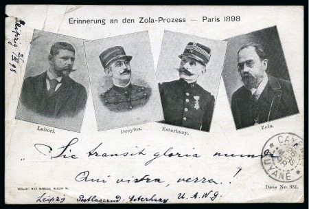 Stamp of Colonies françaises » Guyane française 1898 Carte de Leipzig adressées au Capitaine Dreyf