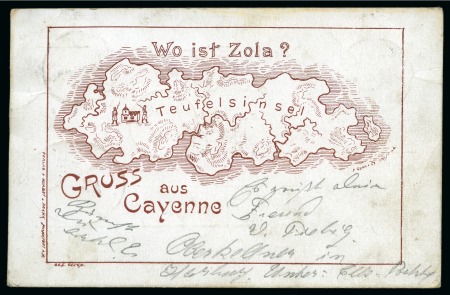 Stamp of Colonies françaises » Guyane française 1898 Carte "Gruss au Cayenne" de Harburg, Allemagn