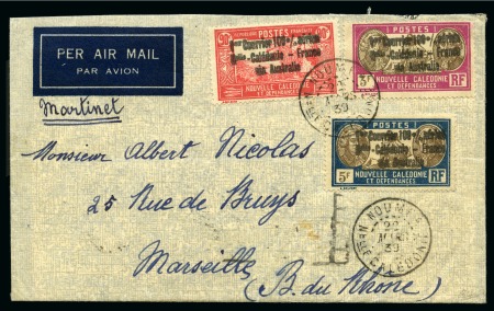 Stamp of Colonies françaises » Nouvelle-Calédonie 1939 Surcharge "1er Courrier 100% aérien Nelle-Cal