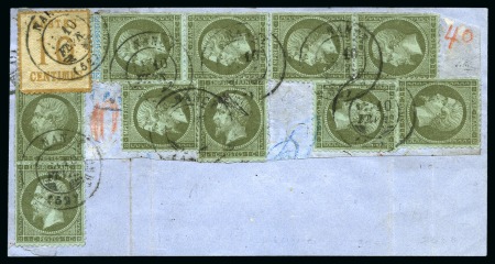 Stamp of France » Alsace-Lorraine Alsace-Lorraine 10c sur 20c Lauré +dix 1c Empire d