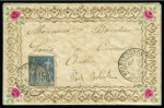 Stamp of France 1880-1901, Lot de six enveloppes valentines dont 5
