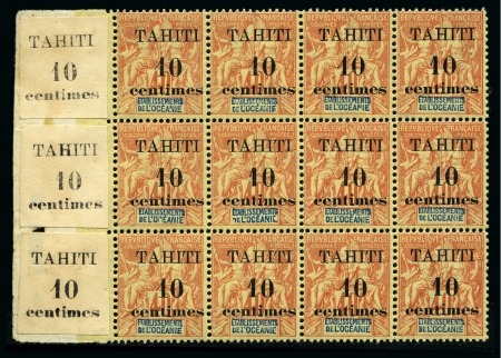 Stamp of Colonies françaises » Tahiti 1903 Bloc de 12 exemplaires, neuf sans ch., TB, ra