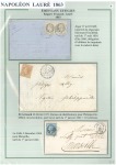 Stamp of Colonies françaises » Algérie 1866-1877, Utilisation des Empire Laurés en Algérie, Collection de 33 lettres sur 16 pages d'exposition dont 13 lettres chargées