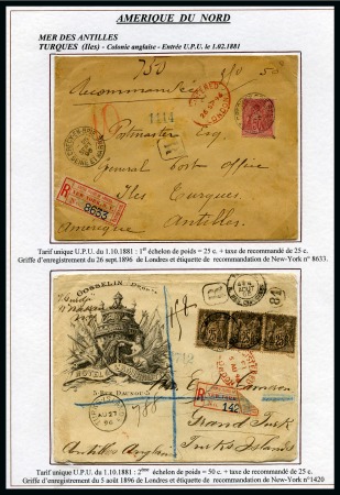 Stamp of France ILES TURQUES : deux incroyables lettres en recommandé