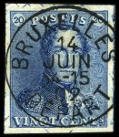 Stamp of Belgium » Belgique. 1849 Epaulettes - Réimpressions Réimpressions de 1895 des 10 et 20 cent. Epaulettes