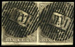 Stamp of Belgium » Belgique. 1849 Epaulettes - Émission COB N 1 et 2, 10 et 20 cent. Epaulettes, 11 timbres