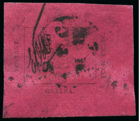 Stamp of British Guiana 1856 4c Magenta, with large to huge margins, used