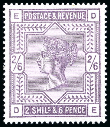Stamp of Great Britain » 1855-1900 Surface Printed » 1883-84 & 1888 High Values 1883-84 2s6d Lilac DE mint nh, well centred