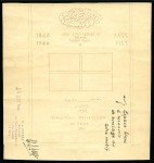 Stamp of Egypt » Commemoratives 1946 80th Anniversary of the First Issue of Egypt and the First Philatelic Exhibition, group of 5 essays for the mini sheet