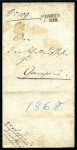 Stamp of Liechtenstein 1868 Folded cover to Nendeln bearing a nice strike
