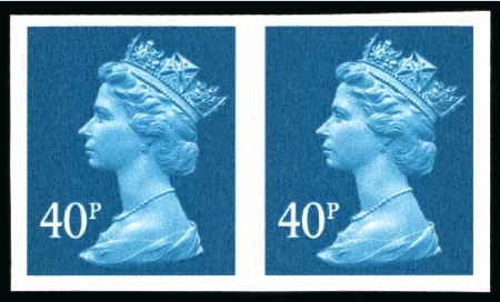 Stamp of Great Britain » Queen Elizabeth II 2004 40p Turquoise-blue (2 bands) mint nh imperforate pair