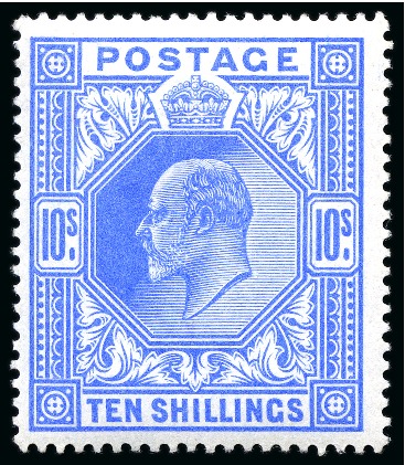 Stamp of Great Britain » King Edward VII » 1902-10 De La Rue Issues 1902-10 De La Rue 10s ultramarine mint nh