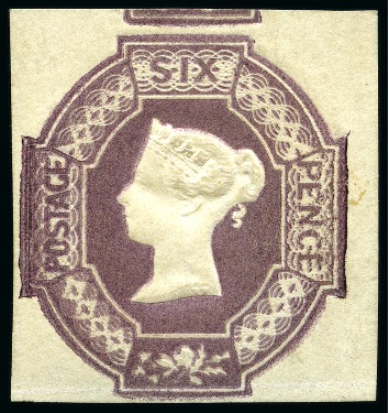 Stamp of Great Britain » 1847-54 Embossed 1854 6d Dull Lilac embossed with watermark inverted and reverse, mint og