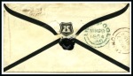 Stamp of Great Britain » 1841 1d Red 1854 (Mar 27) Mourning envelope from Tring with 1841 1d red tied by scarce brown "810" numerals