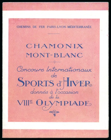 Stamp of Olympics » 1924 Chamonix Exceptional leaflet from the French Railways "Chemins de Fer Paris-Lyon-Méditerranée" issued for the Chamonix Mont-Blanc 1924 Olympic Games
