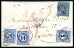 Stamp of France 1878 Petite envelope de Lyon pour Genève en Suisse,