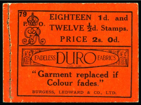 Stamp of Great Britain » Booklets 1917 2s Booklet, edition no.79, complete, fine (SG £1'350)