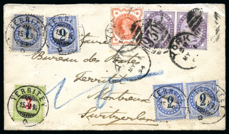 Stamp of Great Britain » 1854-1900 Postal History of the Perforated Line Engraved and Surface Printed Issues 1894 Cover from York to Montreux/Switzerland correctly
