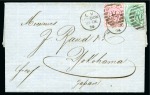 Stamp of Great Britain » 1854-1900 Postal History of the Perforated Line Engraved and Surface Printed Issues 1874 (Dec 18) Entire from London to JAPAN