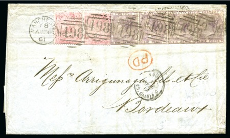 Stamp of Great Britain » 1854-1900 Postal History of the Perforated Line Engraved and Surface Printed Issues 1859-74, Group of 16 covers to various countries in Europe