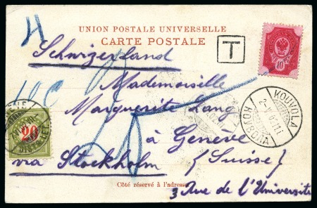 Stamp of Finland 1902 Postcard with unaccepted Finnish 1901-16 10p red,