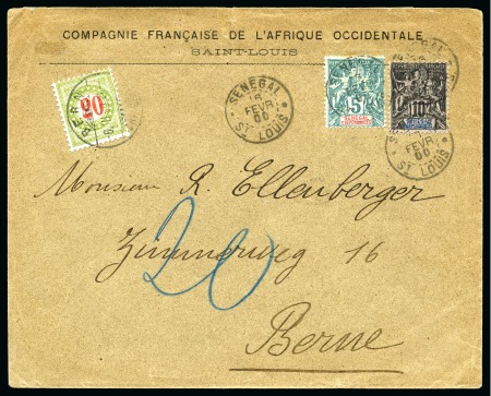 Stamp of Colonies françaises » Sénégal 1900 Lettre avec 1892/93 5c et 10c obl. ST.LOUIS/ SENEGAL