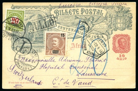 Stamp of Portuguese Colonies » Lourenco Marques 1903 10 reis postal stationery card with extra 15 reis