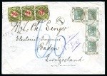 Stamp of Hong Kong 1903-08, Two items to Switzerland and taxed upon arrival: