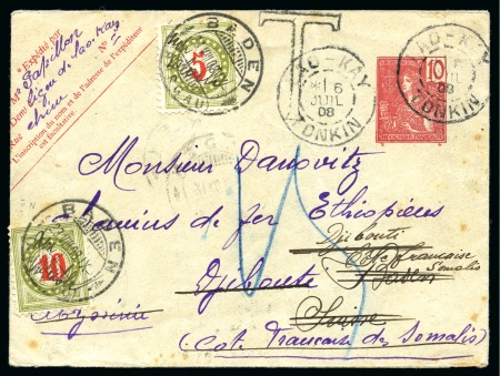 Stamp of Colonies françaises » Indochine 1906 Entier postal à 10c rouge de Lao-Kay (Tonkin)