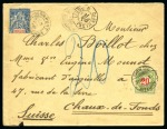 Stamp of Colonies françaises » Indochine 1900 Enveloppe avec 1892-1900 15c bleu obl. SAIGON-PORT