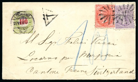 Stamp of Australia » New South Wales 1886 Insufficiently franked cover from Sydney to Locarno/Switzerland