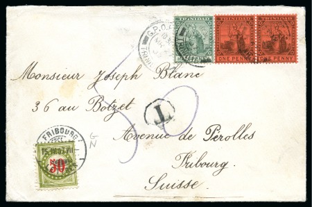Stamp of Trinidad and Tobago » Trinidad 1907 Insufficiently franked double weight cover to