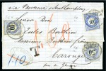 Stamp of Switzerland / Schweiz » Nachportomarken (Auslandsbriefe) CHILE 1880: Unfrankiertes Falbrief von Valparaiso nach