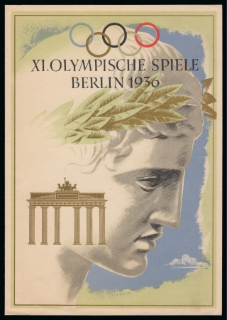 Stamp of Olympics » 1936 Berlin » Documents, Programmes, Tickets, etc. 1936 Berlin Official telegram folder sent to Carl Lorenz and Ernst Ihbe at the Olympic Village, Gold medallists in the Tandem in 1936