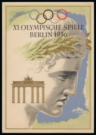 Stamp of Olympics » 1936 Berlin » Documents, Programmes, Tickets, etc. 1936 Berlin Official telegram folder sent to Carl Lorenz and Ernst Ihbe at the Olympic Village, Gold medallists in the Tandem in 1936