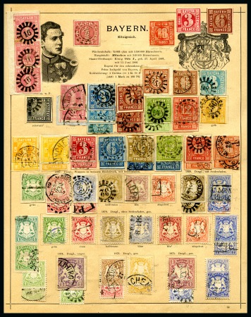 Stamp of Large Lots and Collections 1843-93, Mostly used collection in an old and elaborate Schaubeck album