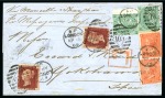 Stamp of Great Britain » 1854-1900 Postal History of the Perforated Line Engraved and Surface Printed Issues 1869 (Apr 15) Wrapper from London to JAPAN with "L2" late fee