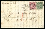 Stamp of Great Britain » 1854-1900 Postal History of the Perforated Line Engraved and Surface Printed Issues 1863 (Apr 22) Lettersheet from Liverpool to HONG KONG with 1862-64 3d deep carmine-rose