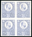 Stamp of Hungary 1871 Engraved issue: Group comprising 2Kr orange, 3Kr