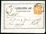 Stamp of Hungary 1871 Engraved 2Kr orange tied by PEST 23/7 71 cds on