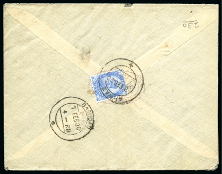 Stamp of Persia » Indian Postal Agencies in Persia Ahwaz: 1920 (Feb 3) Envelope to Baghdad with India